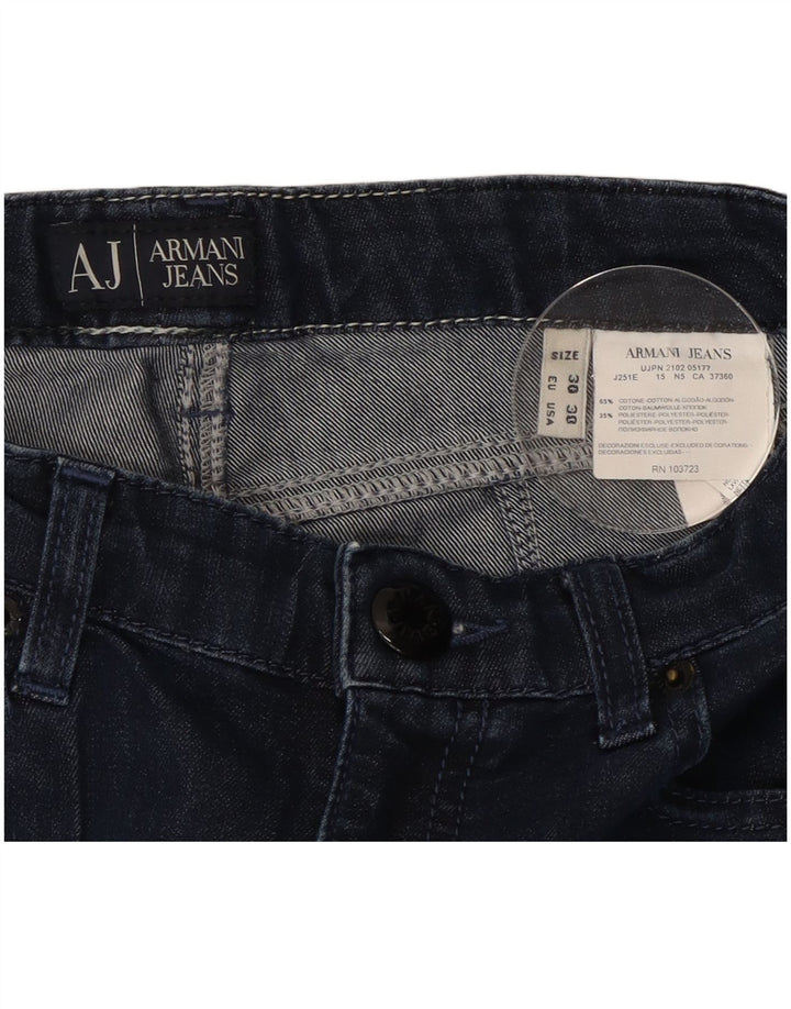 Armani feminino slim jeans W30 L29 algodão azul marinho
