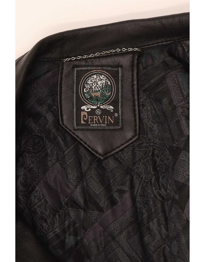 Jaqueta de couro masculina Pervin Reino Unido 42 XL preta