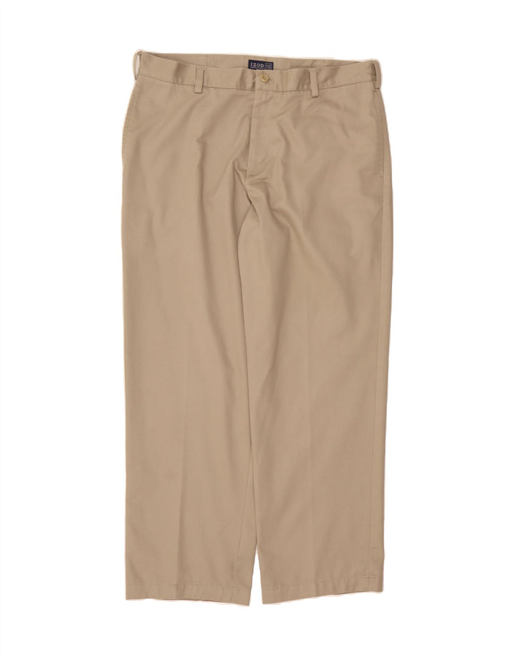 IZOD Mens Straight Chino Trousers W35 L30 Beige Cotton Vintage Izod and Second-Hand Izod from Messina Hembry 