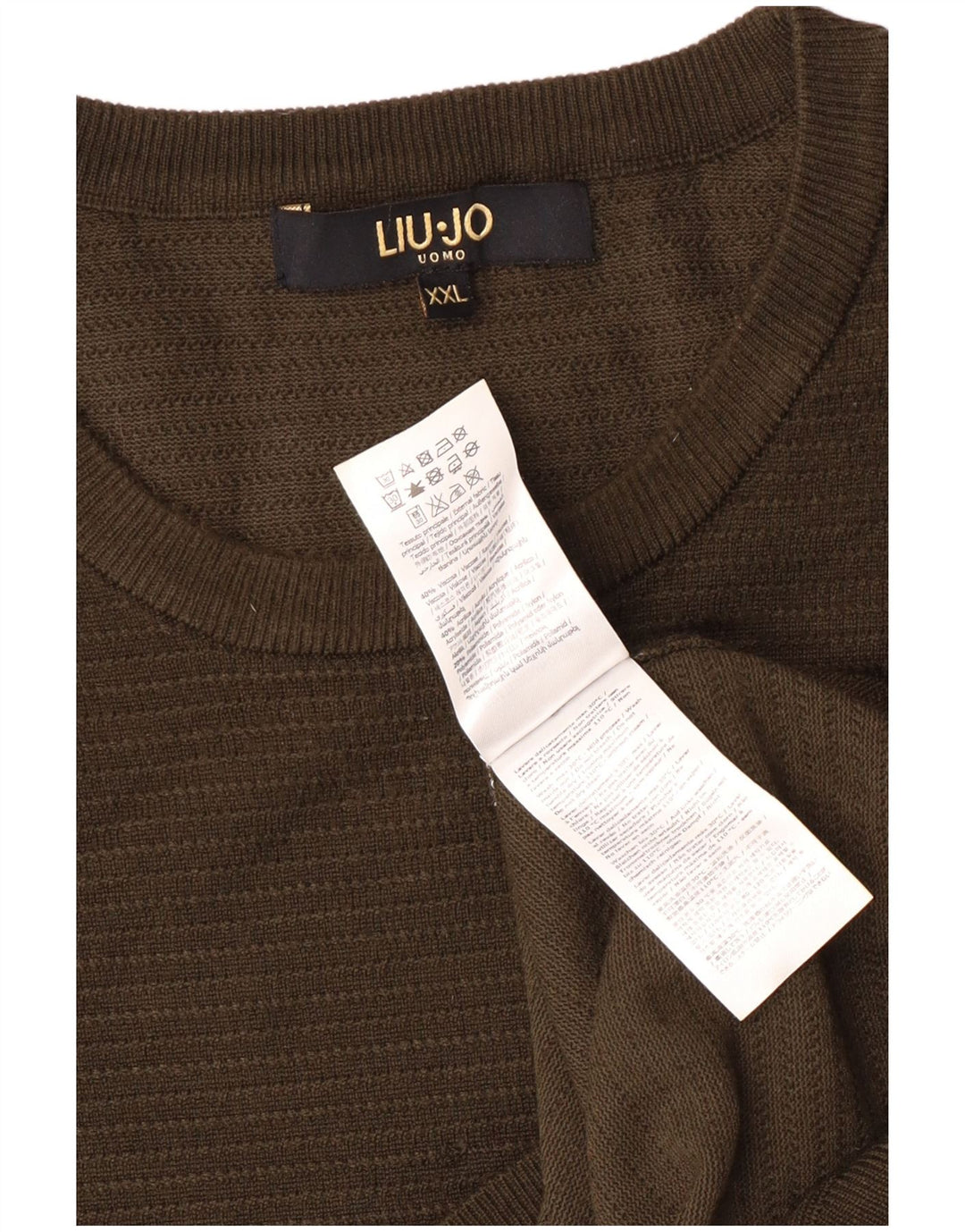 Liu Jo Suéter masculino com gola redonda 2XL Viscose cáqui