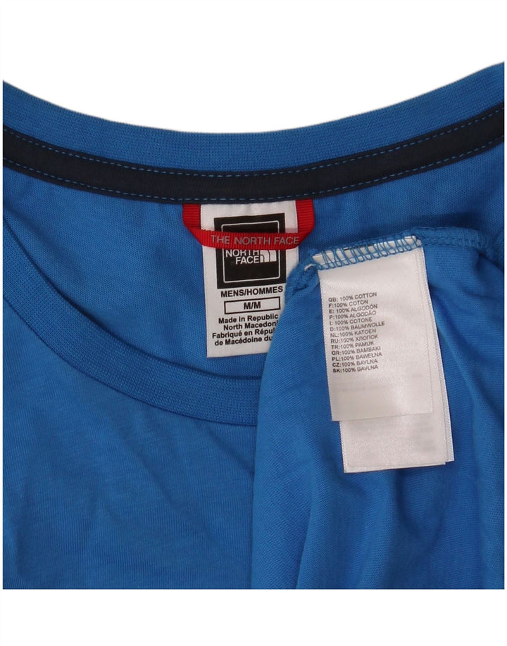Camiseta gráfica masculina The North Face Top de algodão azul médio