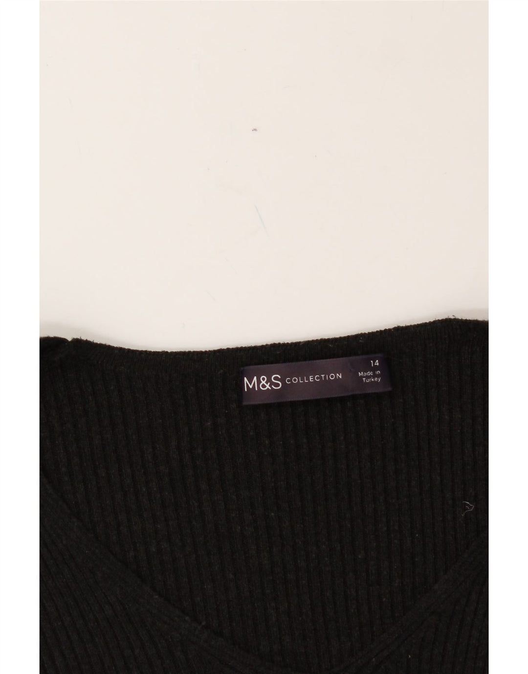 MARKS & SPENCER Womens V-Neck Jumper Sweater UK 14 Medium Grey Vintage Marks & Spencer and Second-Hand Marks & Spencer from Messina Hembry 