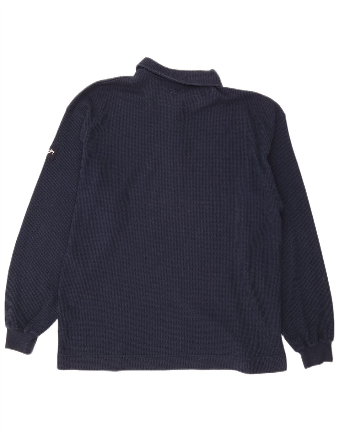 Camisa polo masculina Reebok de manga comprida médio algodão azul marinho