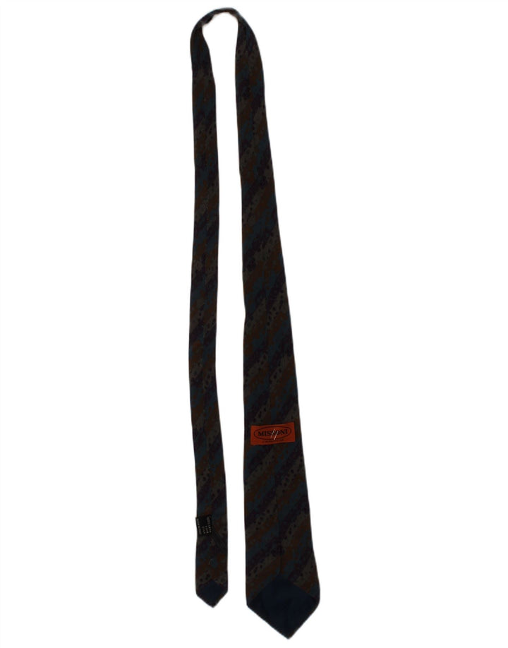 Gravata masculina Missoni Cravatte tamanho único de seda listrada multicolorida designer