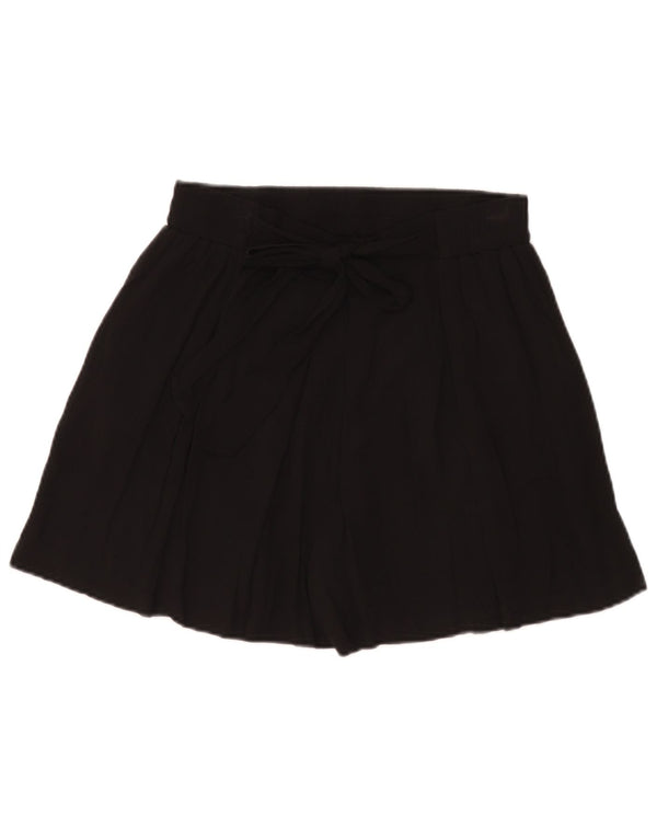 Zara Shorts feminino cintura alta com amarração casual médio W28 preto viscose