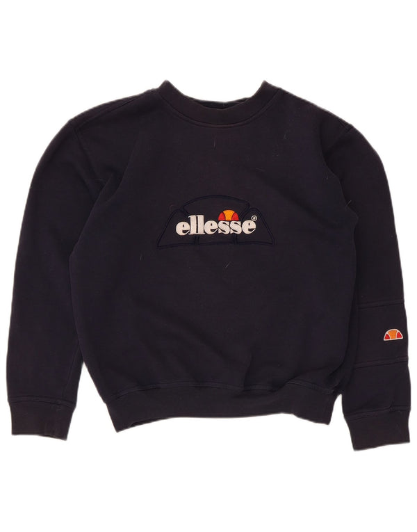 Ellesse moletom feminino grande com estampa gráfica UK 10 pequeno azul marinho
