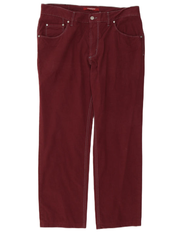 Calça Carrera Masculina Reta Casual W34 L28 Algodão Borgonha