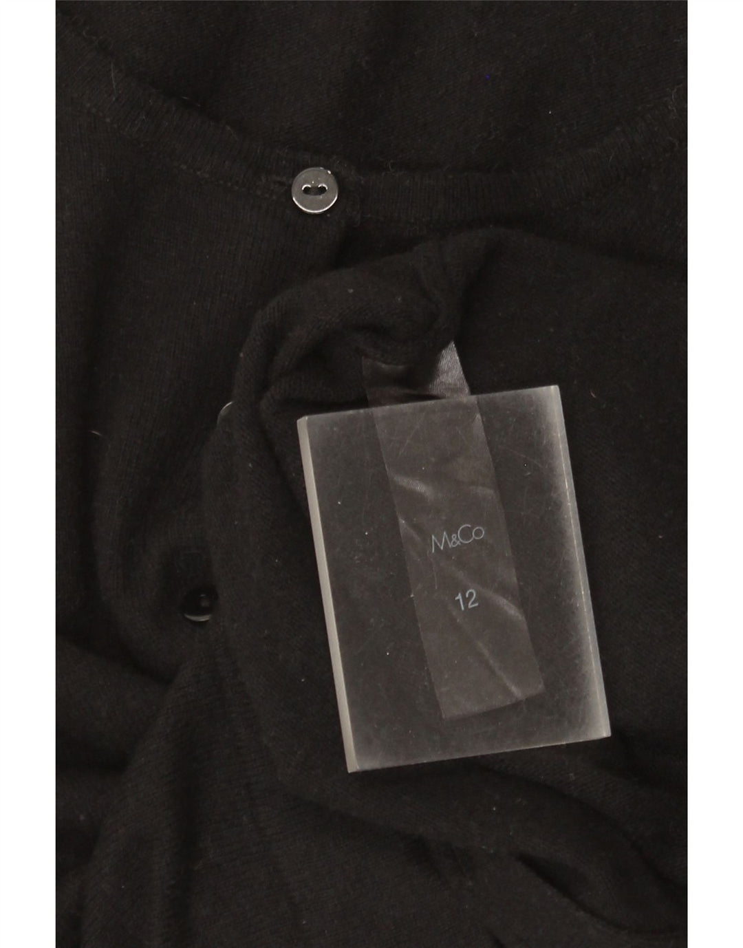 Suéter cardigã feminino M&Co UK 12 médio preto nylon