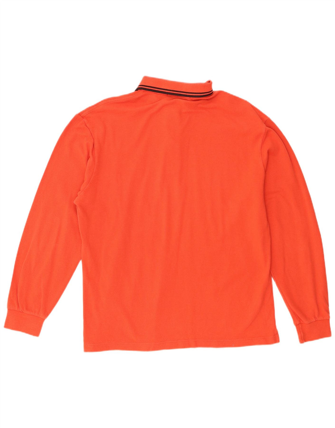 Camisa polo masculina de manga comprida Fred Perry algodão laranja médio
