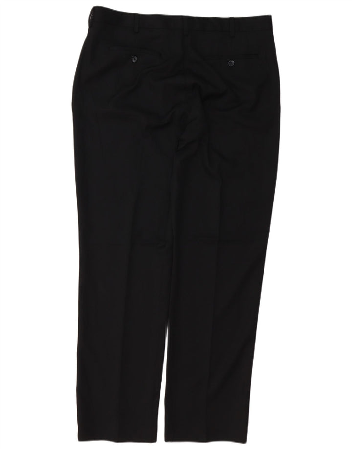 Calça masculina Izod de terno reto W36 L32 poliéster preto