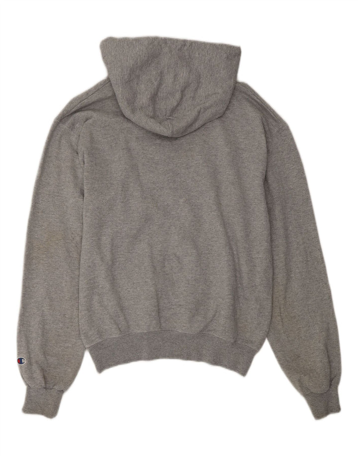 CHAMPION Womens Graphic Hoodie Jumper UK 14 Medium Grey Cotton Vintage Champion and Second-Hand Champion from Messina Hembry 