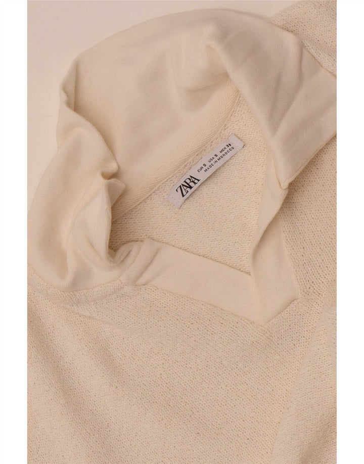 Camisa polo masculina Zara pequena off white