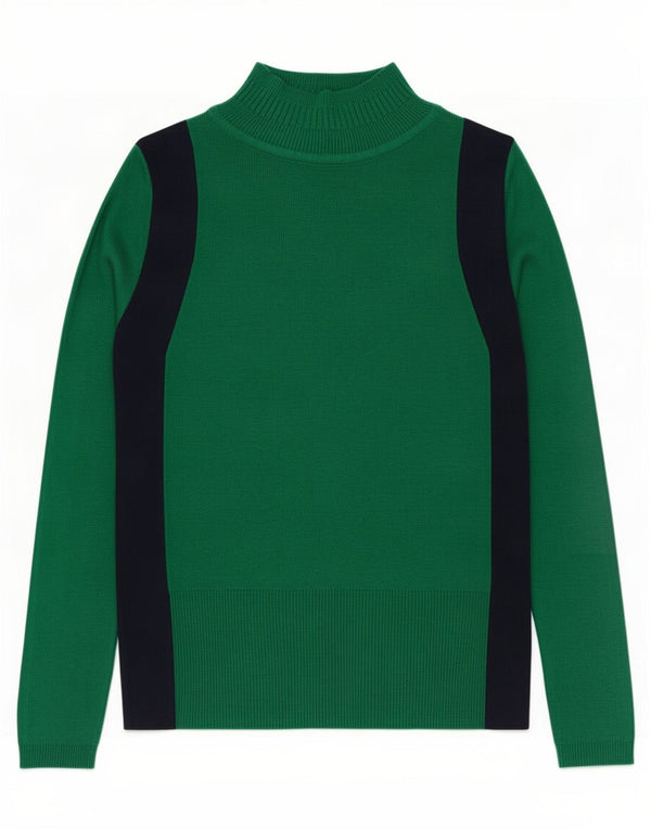 Suéter feminino Marks & Spencer com gola tartaruga Reino Unido 10 pequeno verde