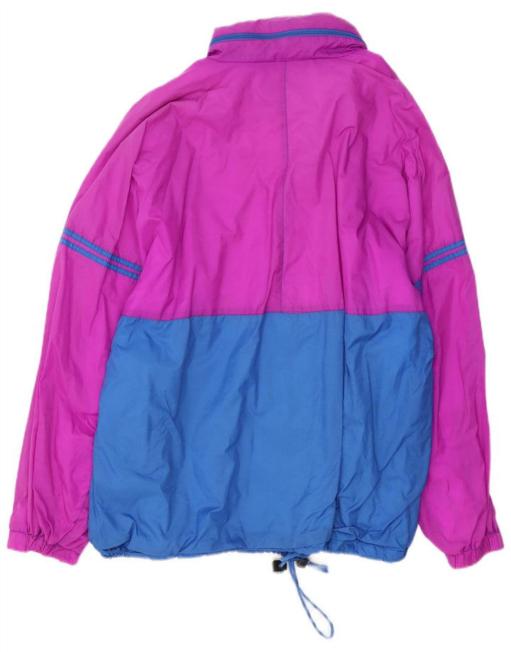 Jaqueta de chuva masculina com capuz Marcel Clair UK 40 grande bloco colorido roxo