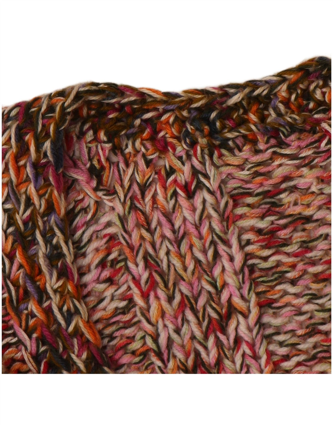 Suéter cardigã feminino vintage manga 3/4 Reino Unido 12 médio multicolorido