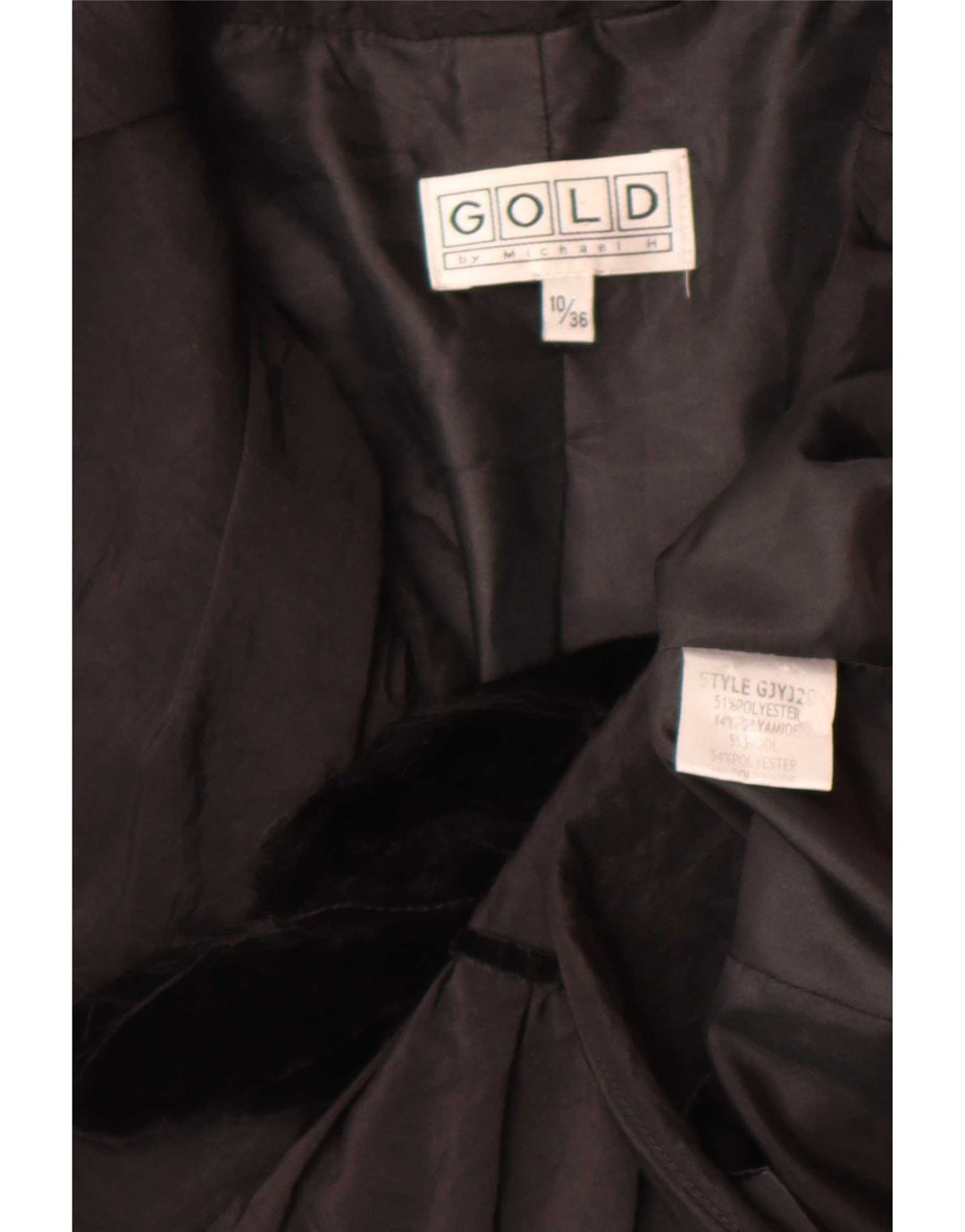 Jaqueta Blazer Feminina Gold By Michael H Reino Unido 10 Poliéster Preto Pequeno