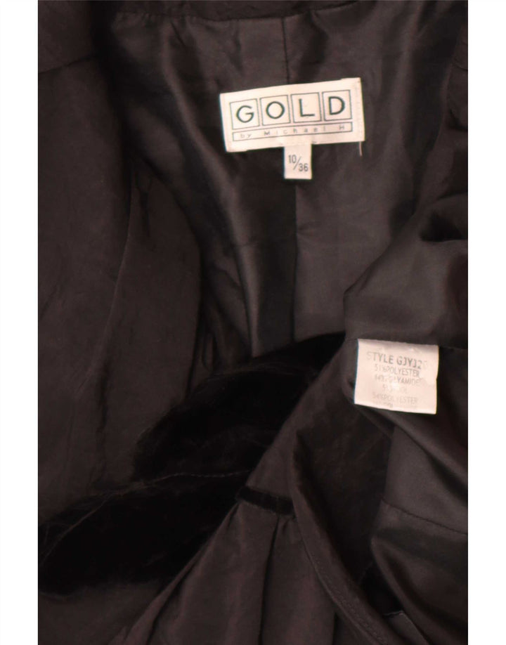 Jaqueta Blazer Feminina Gold By Michael H Reino Unido 10 Poliéster Preto Pequeno