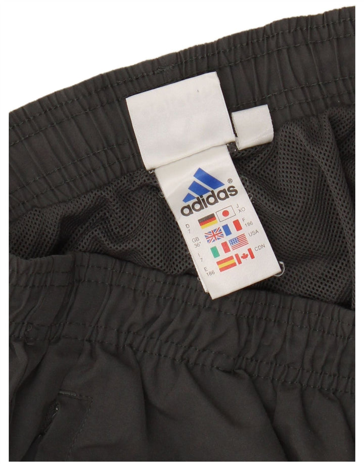 Calça de treino masculina Adidas grande poliéster cinza