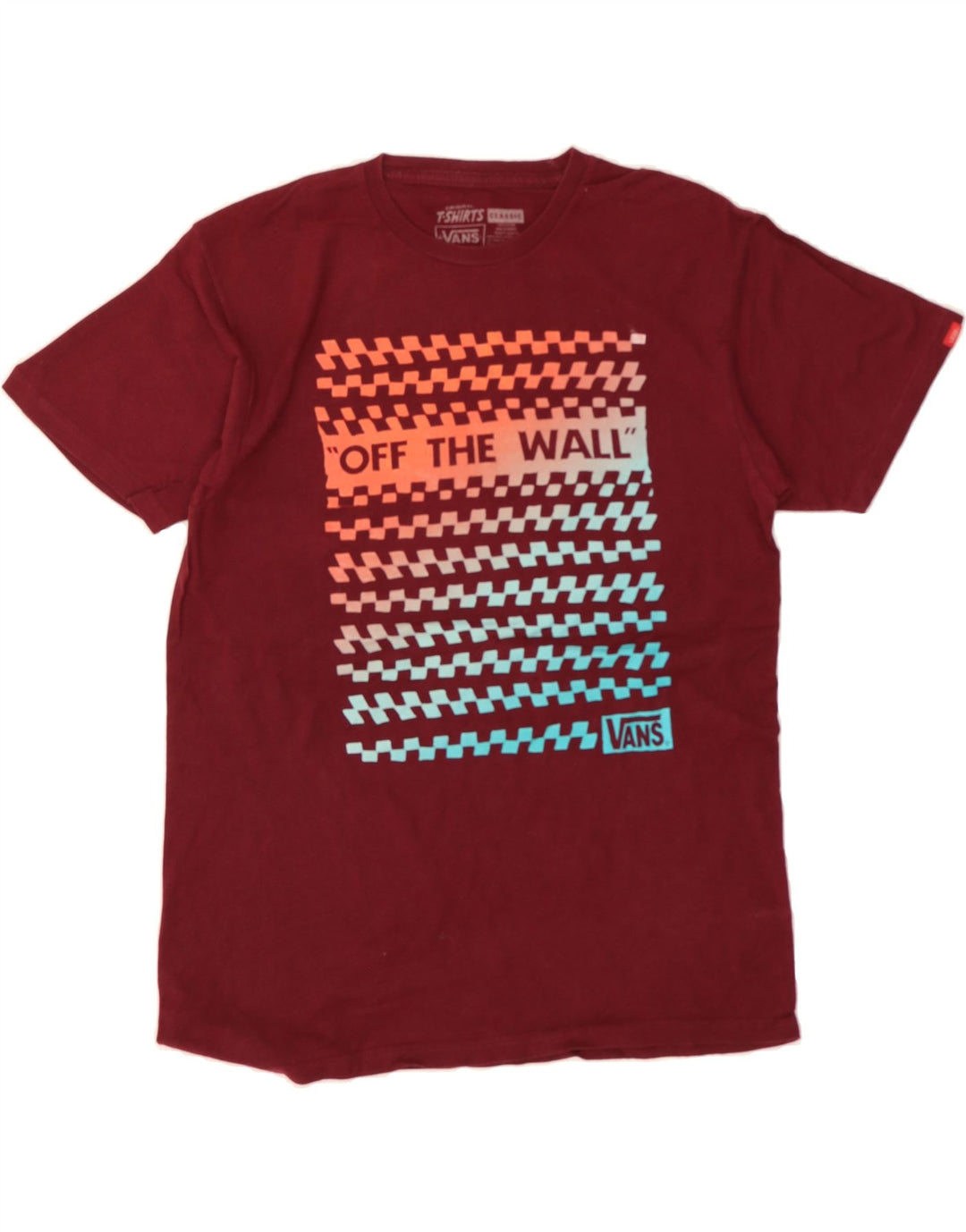 VANS Mens Classic Graphic T-Shirt Top Medium Burgundy Cotton Vintage Vans and Second-Hand Vans from Messina Hembry 
