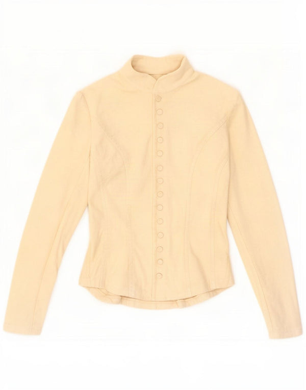 Blusa camisa feminina Ralph Lauren Reino Unido 8 algodão bege pequeno