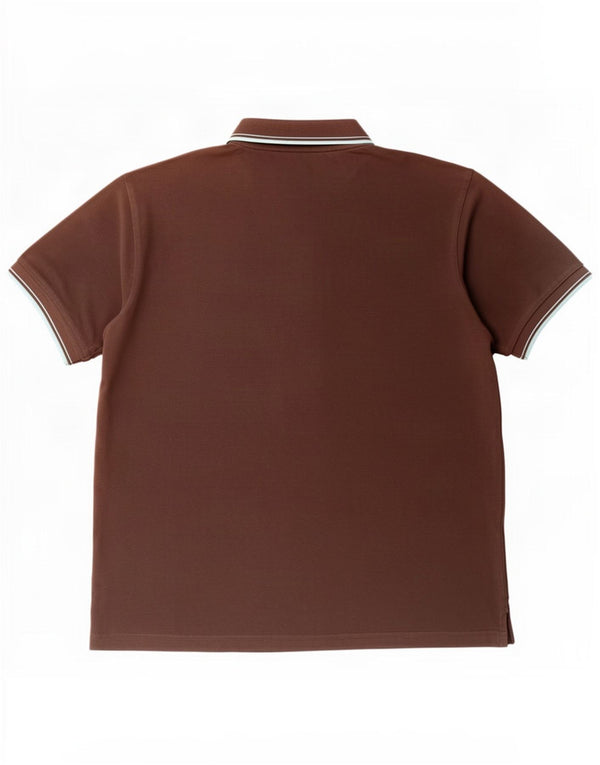 Camisa polo masculina de manga curta Kappa grande algodão marrom