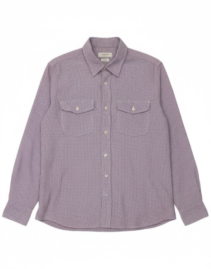 Camisa masculina casual MASSIMO DUTTI XL xadrez roxo