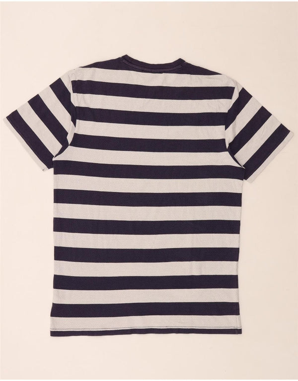 Camiseta masculina VANS grande algodão listrado azul marinho