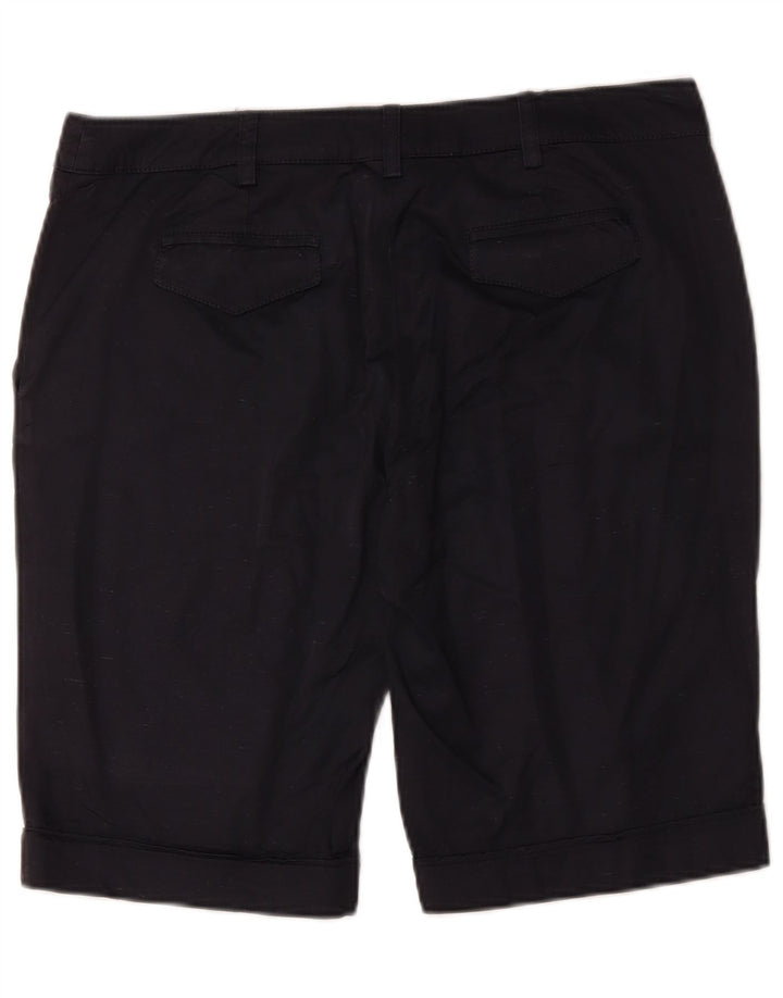 Shorts chino feminino Gianfranco Ferre W34 grande seda azul marinho