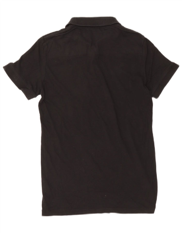 Camisa polo masculina French Connection pequena de algodão preto