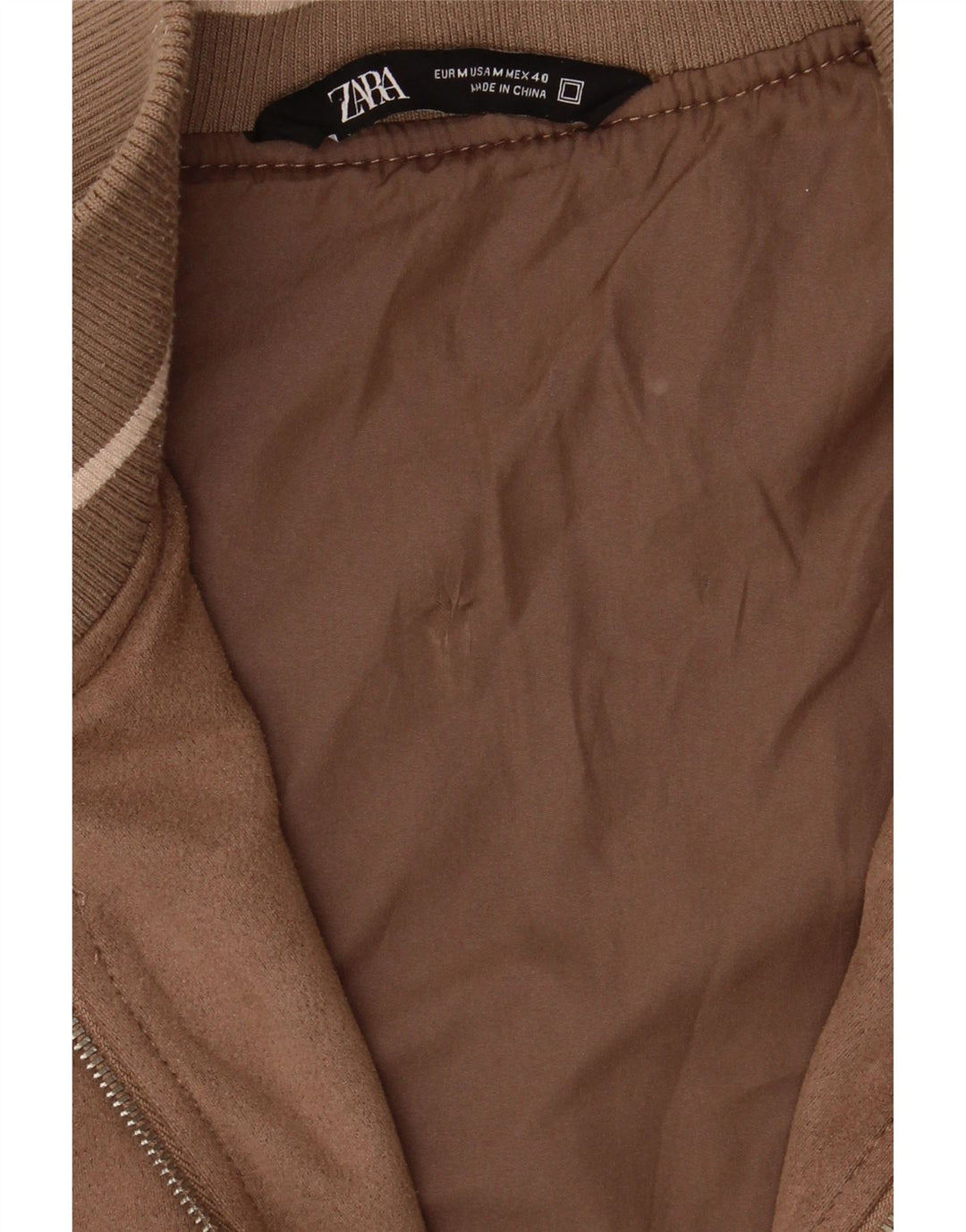 Jaqueta bomber masculina Zara Reino Unido 38 marrom médio