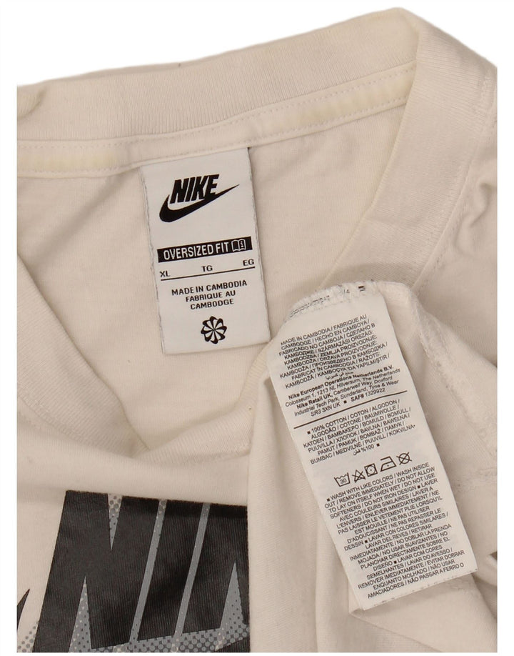 Camiseta gráfica masculina NIKE Top XL algodão branco