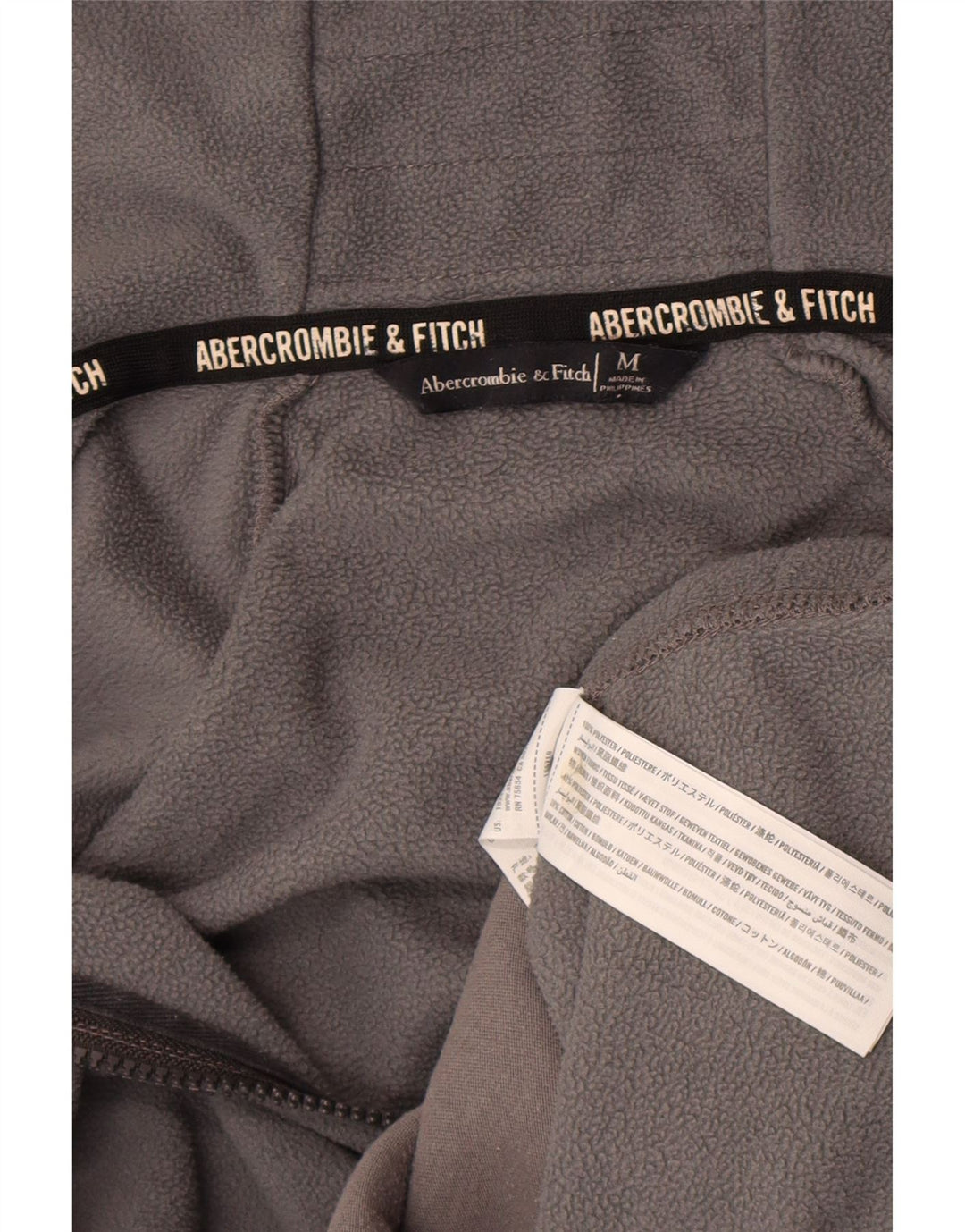 Jaqueta de lã feminina Abercrombie & Fitch Reino Unido 12 bloco colorido cinza médio