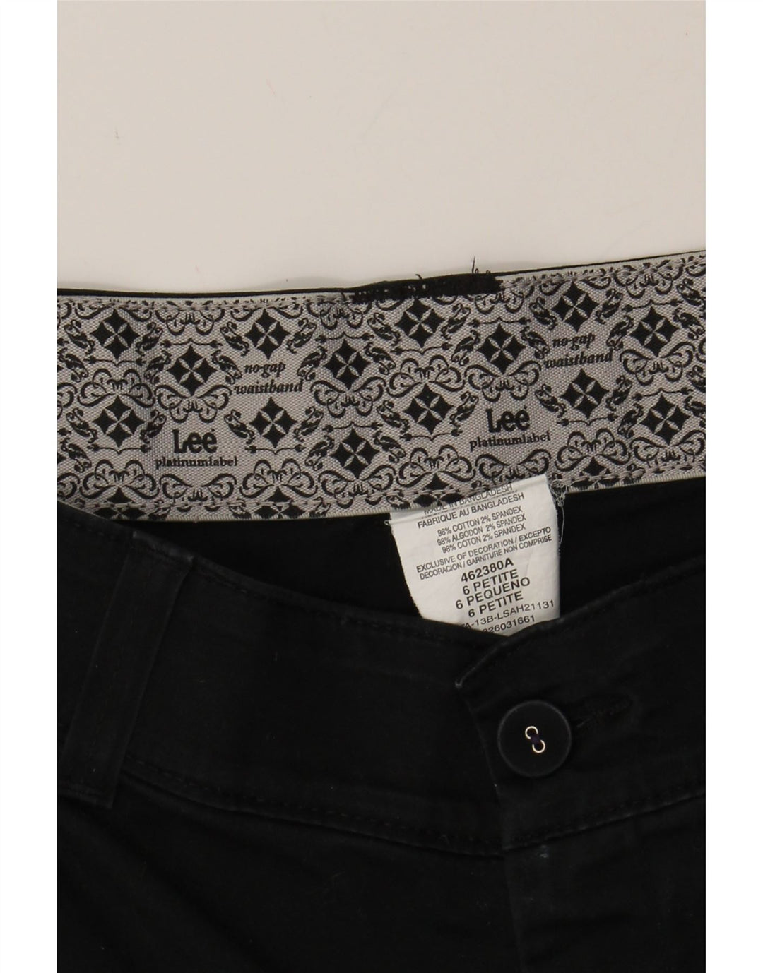 LEE Womens Chino Shorts US 6 Medium W32  Black Cotton Vintage Lee and Second-Hand Lee from Messina Hembry 