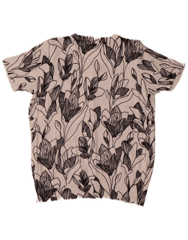 Suéter cardigã feminino Marks & Spencer Reino Unido 16 grande preto floral