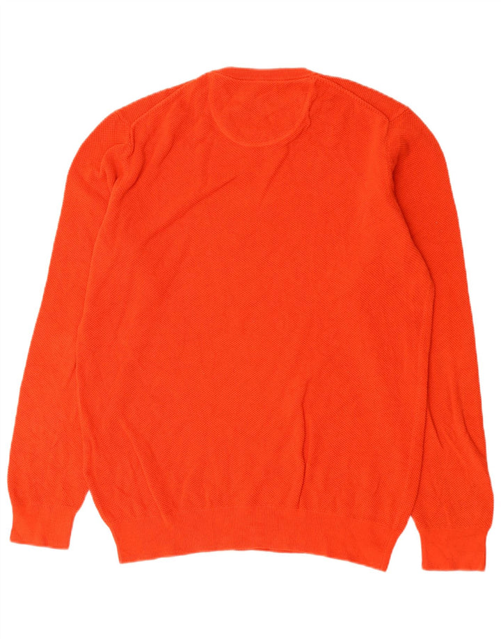 Suéter masculino Gant com gola redonda e algodão laranja grande
