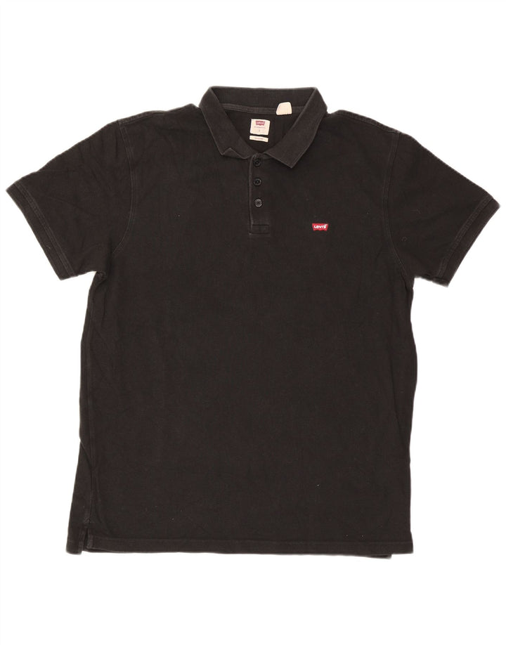 Camisa polo masculina padrão Levi's grande algodão preto