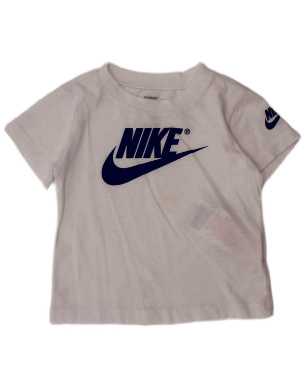 Camiseta gráfica NIKE para meninos de 18 a 24 meses de algodão branco