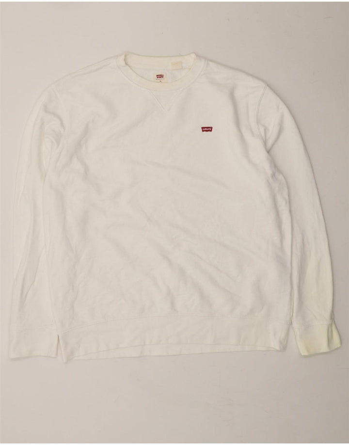 LEVI'S Mens Sweatshirt Jumper XL White Cotton Vintage Levi's and Second-Hand Levi's from Messina Hembry 