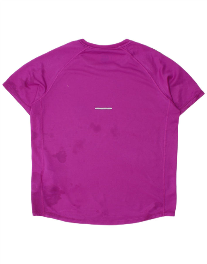 Camiseta Asics Meninos Top 10-11 Anos Pequeno Roxo Listrado Poliéster