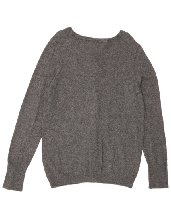 Suéter cardigã feminino Zara Reino Unido 14 grande viscose cinza