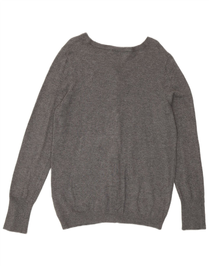 Suéter cardigã feminino Zara Reino Unido 14 grande viscose cinza