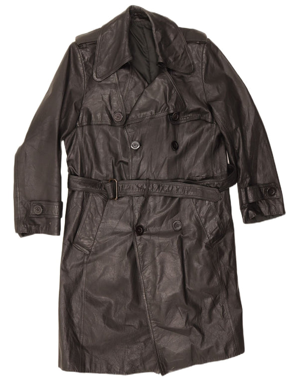 Casaco de couro masculino vintage EU 46 pequeno preto