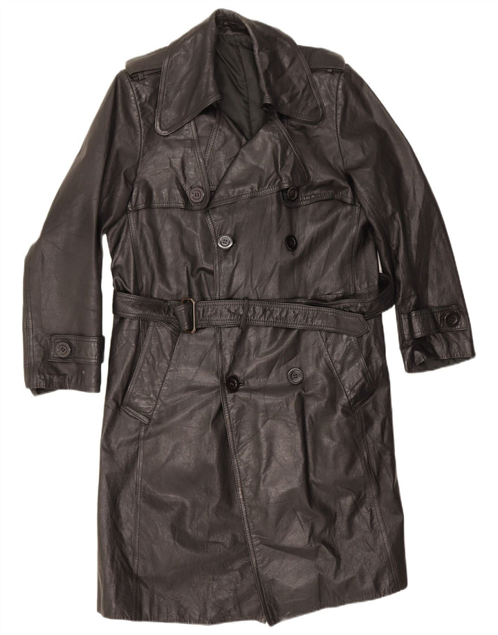 Casaco de couro masculino vintage EU 46 pequeno preto