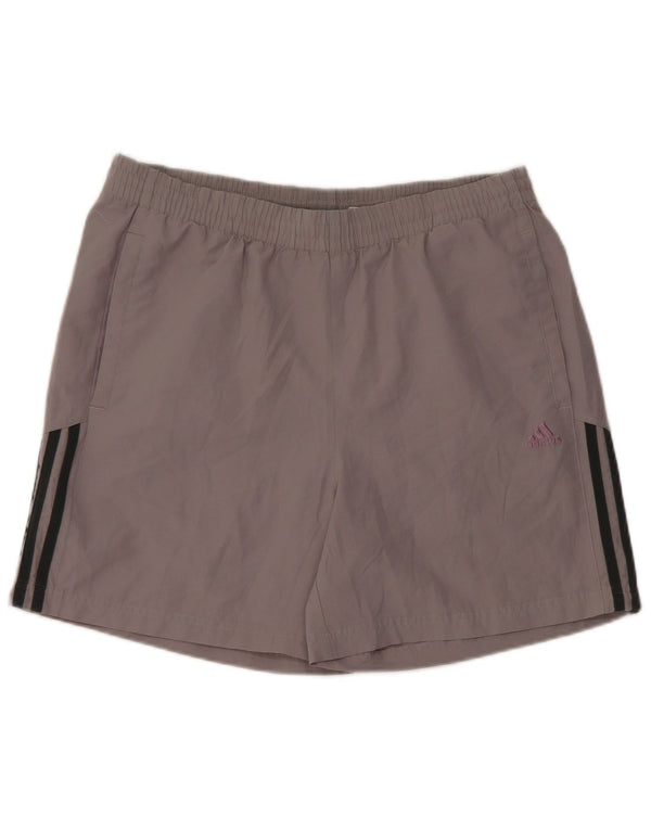 Shorts esportivos masculinos Adidas poliéster cinza médio