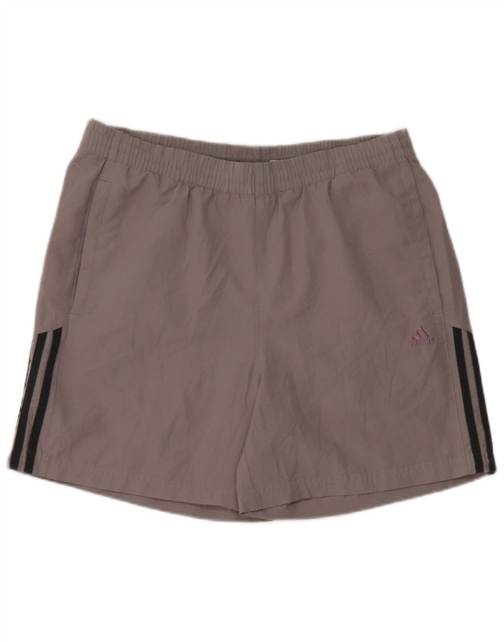 Shorts esportivos masculinos Adidas poliéster cinza médio