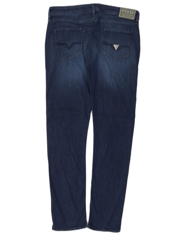 Guess Jeans Slim Feminino W32 L31 Azul Marinho Algodão