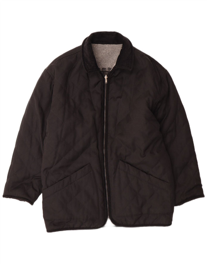 Jaqueta masculina de lã reversível gráfica VINTAGE UK 38 cinza médio Fair Isle