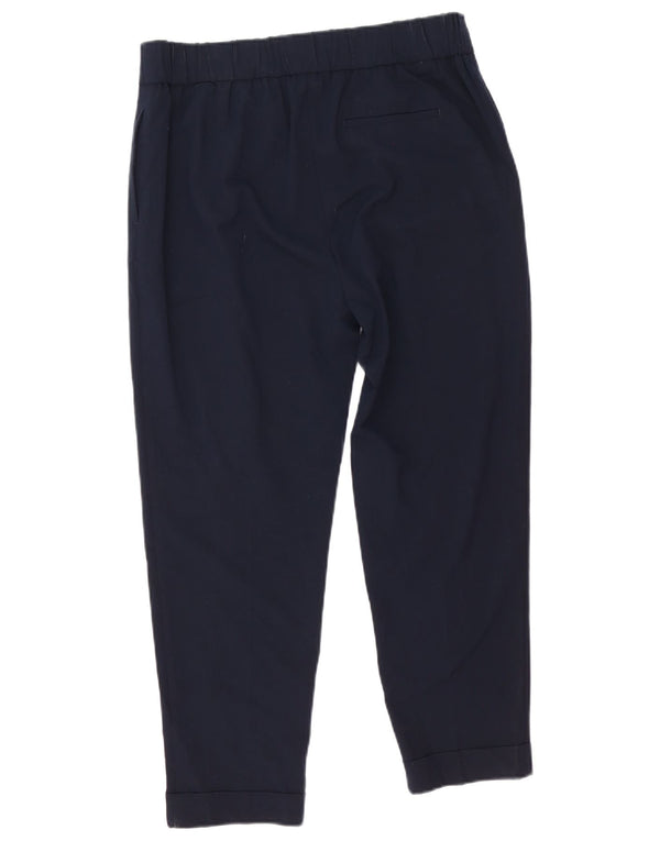 Calça casual feminina de cintura alta Marks & Spencer Reino Unido 14 grande W32 L26 azul marinho