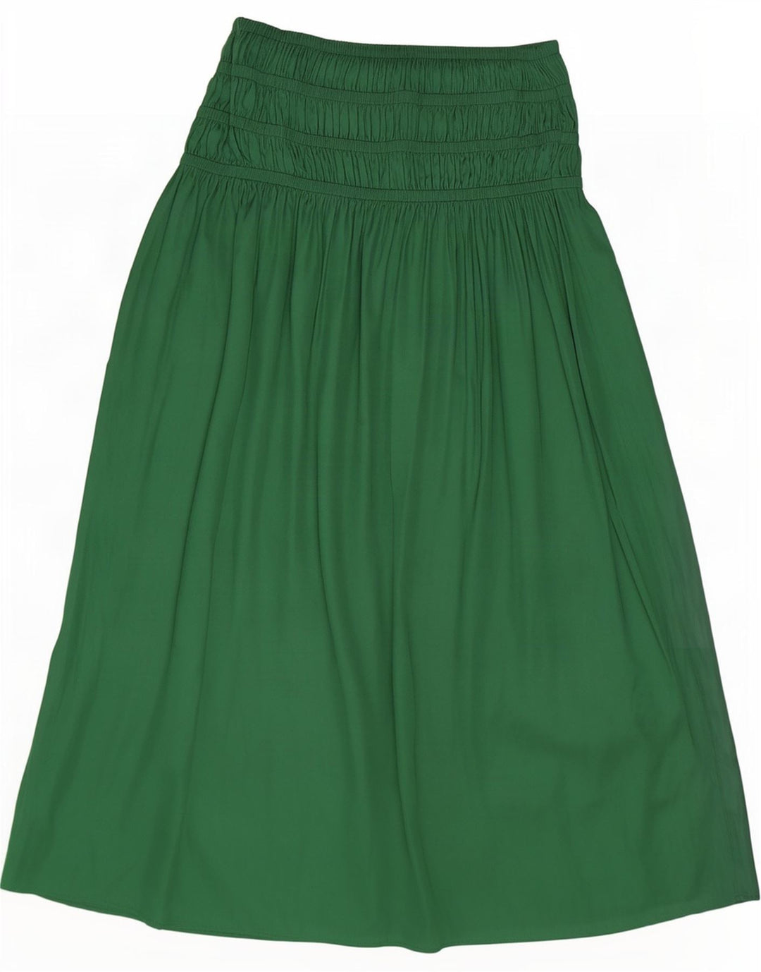 Saia maxi feminina Marks & Spencer Reino Unido 10 pequena W34 poliéster verde
