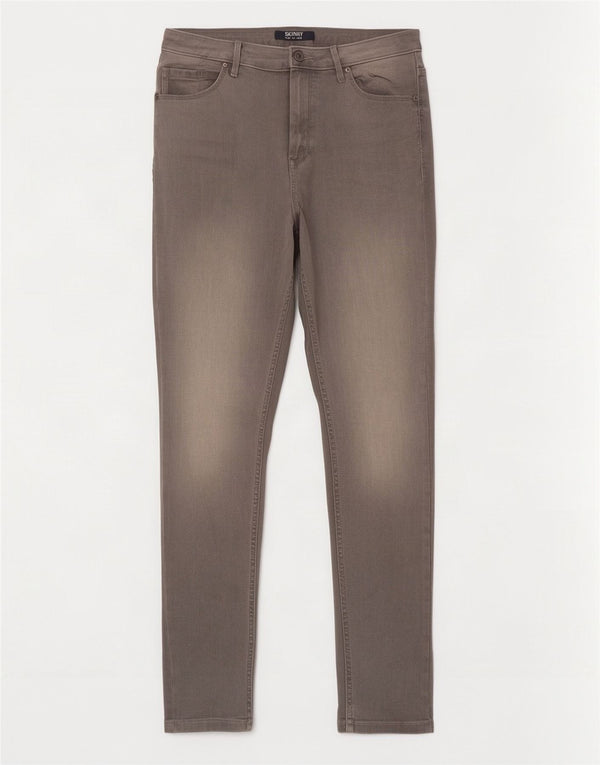Jeans skinny feminino Marks & Spencer Reino Unido 12 médio W32 L30 algodão cinza